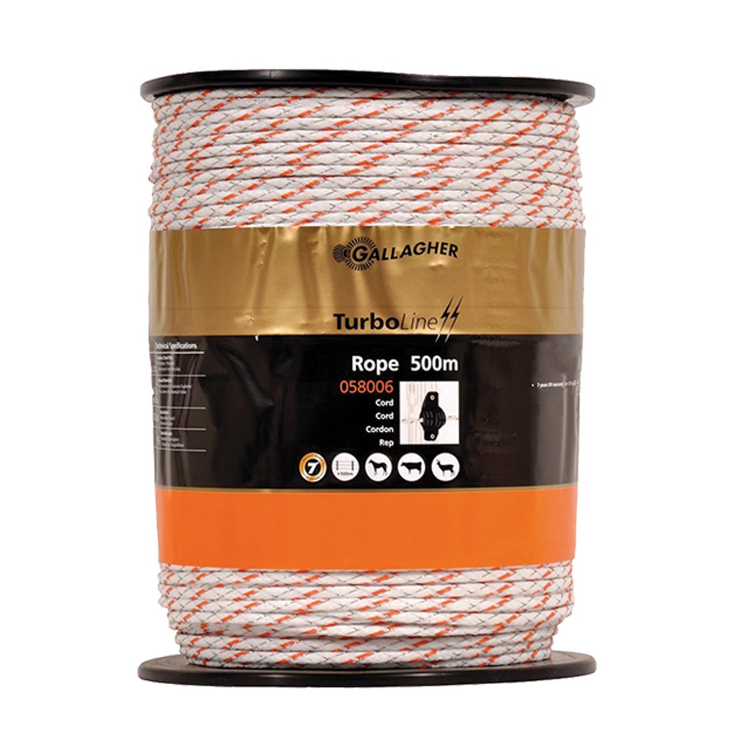 Turboline Cord Kordel weiß/orange