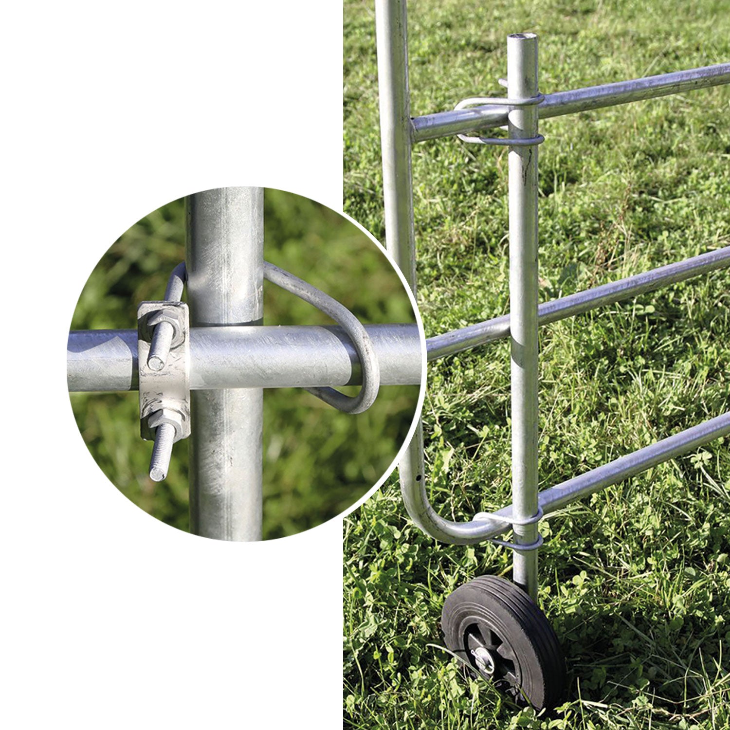Stützrad für verstellbare Weidetore
